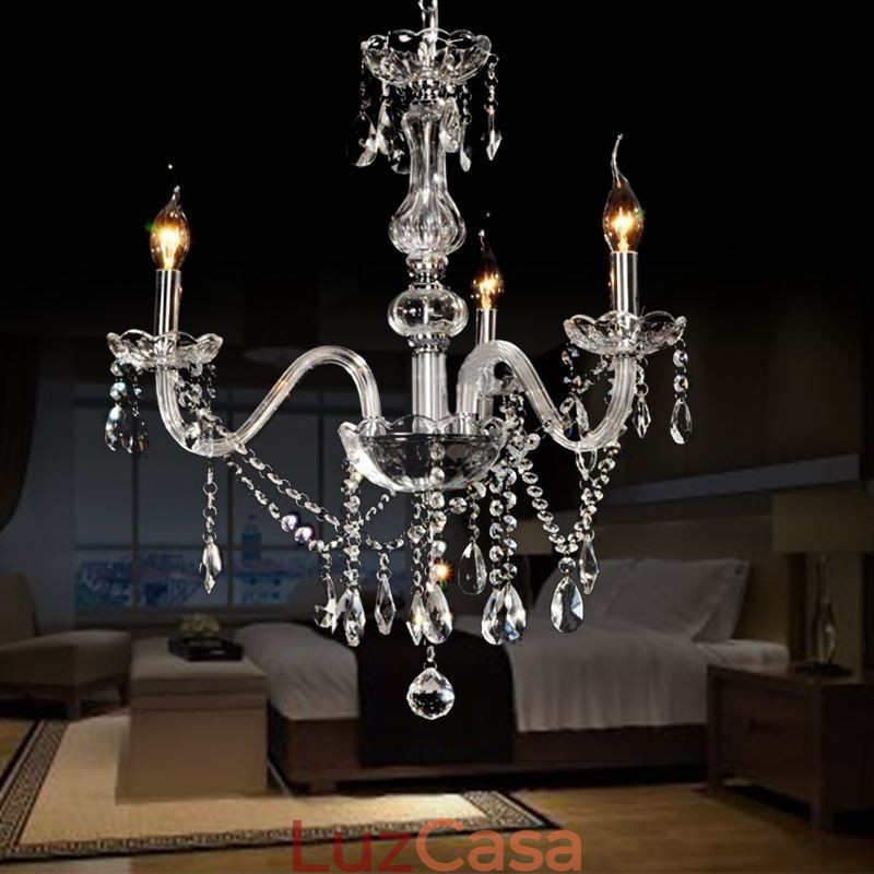 Lustre de cristal elegante moderno europeu pingente de luz
