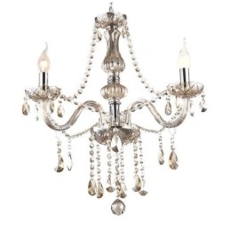 Lustre de cristal europeu cor conhaque vidro pingente luz