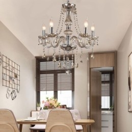 Lustre de cristal europeu cor conhaque vidro pingente luz