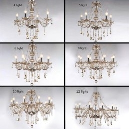 Lustre de cristal europeu cor conhaque vidro pingente luz