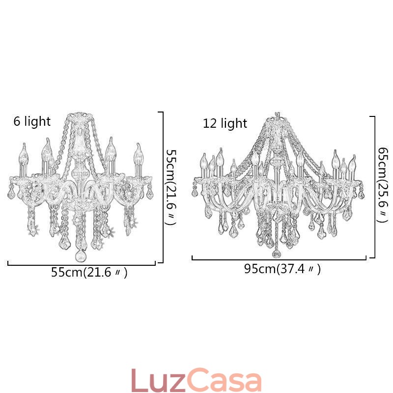 Lustre de cristal europeu de luxo cor âmbar luz pendente