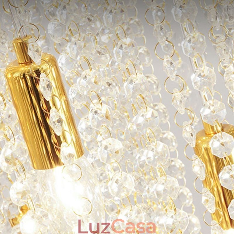 Lustre de cristal moderno, escada de luxo, luz de teto de cristal com 19 luzes