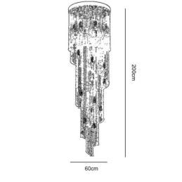 Lustre de cristal moderno, escada de luxo, luz de teto de cristal com 19 luzes