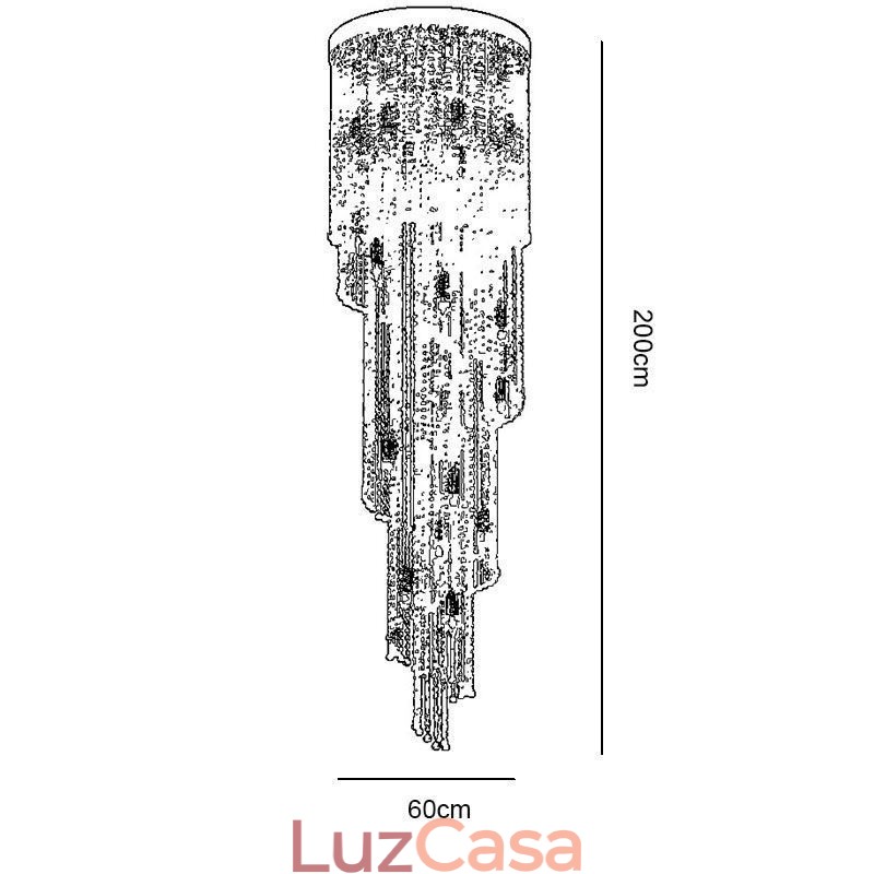 Lustre de cristal moderno, escada de luxo, luz de teto de cristal com 19 luzes