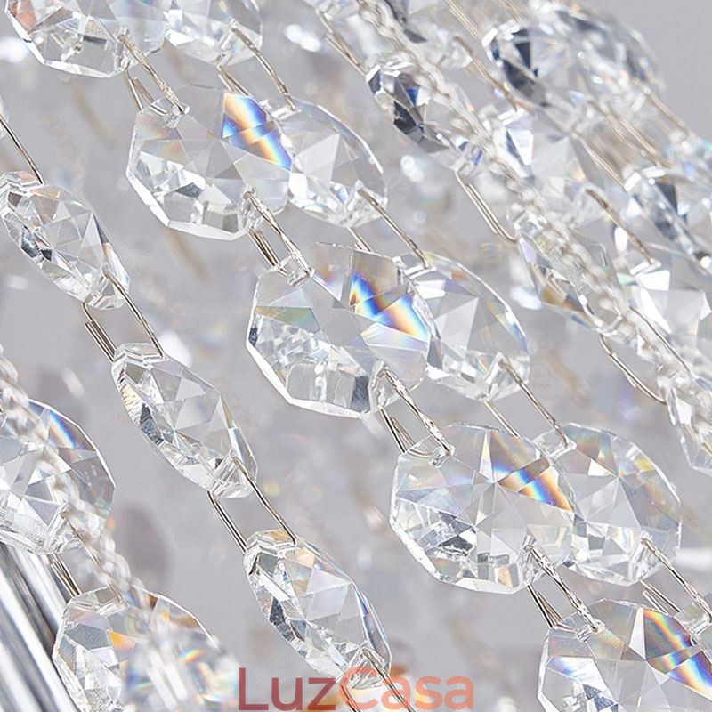 Lustre de cristal moderno, escada de luxo, luz de teto de cristal com 19 luzes