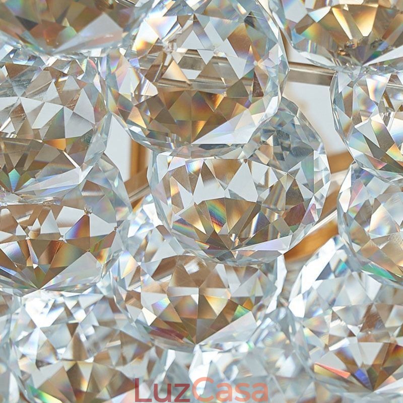 Lustre de cristal moderno, escada de luxo, luz de teto de cristal com 19 luzes