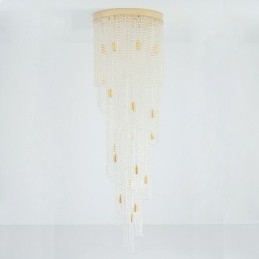 Lustre de cristal moderno, escada de luxo, luz de teto de cristal com 19 luzes