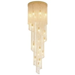 Lustre de cristal moderno, escada de luxo, luz de teto de cristal com 19 luzes