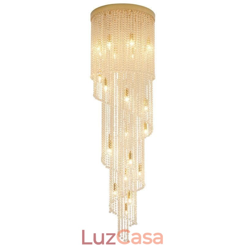 Lustre de cristal moderno, escada de luxo, luz de teto de cristal com 19 luzes