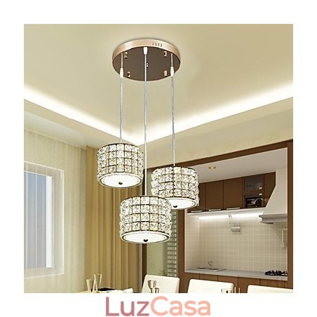 Luminária pendente de cristal com 3 luzes, droplight Luminária pendente de cristal com 3 luzes, droplight