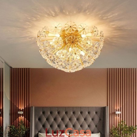 Luminária de teto em forma de flor decorativa moderna de vidro semicircular embutida Luminária de teto em forma de flor decorativa moderna de vidro semicircular embutida