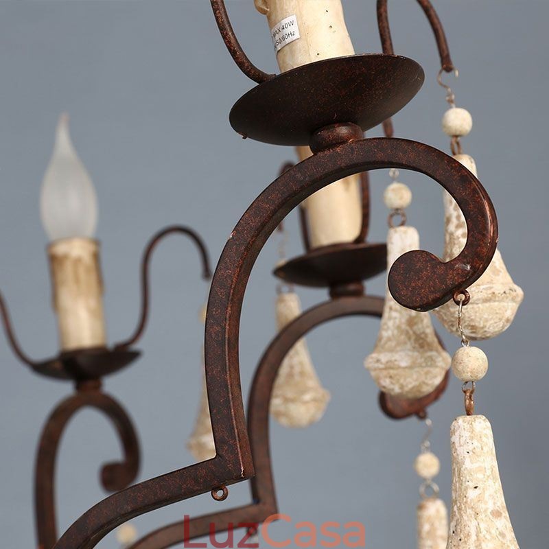 Lustre Pendente de Madeira Estilo Retro Elegante