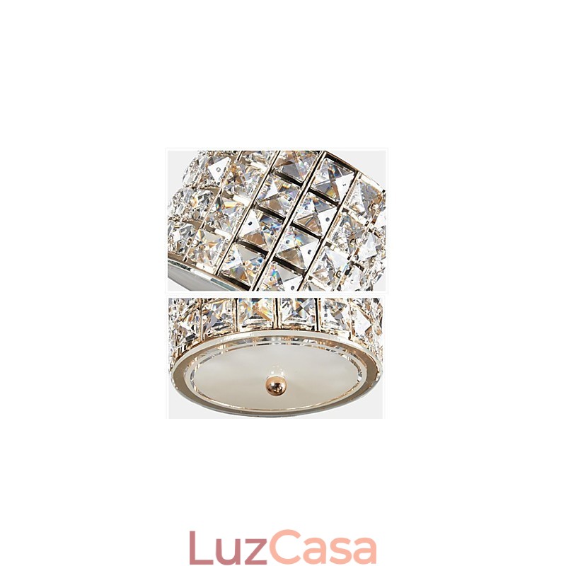 Luminária pendente de cristal com 3 luzes, droplight
