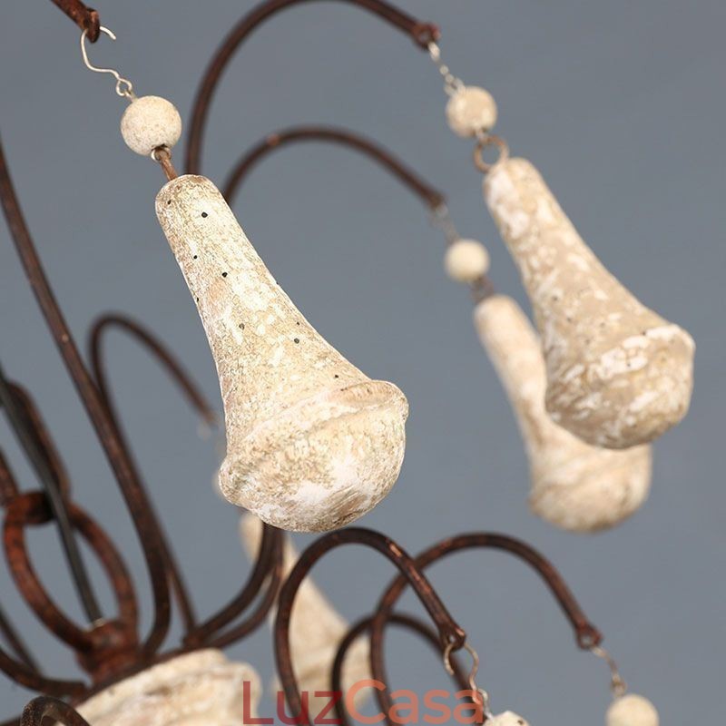 Lustre Pendente de Madeira Estilo Retro Elegante