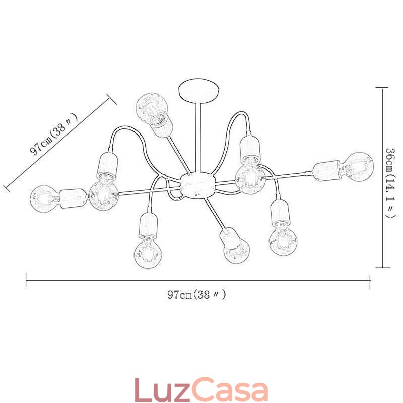 Lustre de aranha de ferro criativo contemporâneo