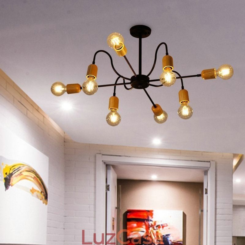 Lustre de aranha de ferro criativo contemporâneo