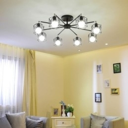 Luminária pendente moderna de gaiola para pássaros, ferro, iluminação decorativa