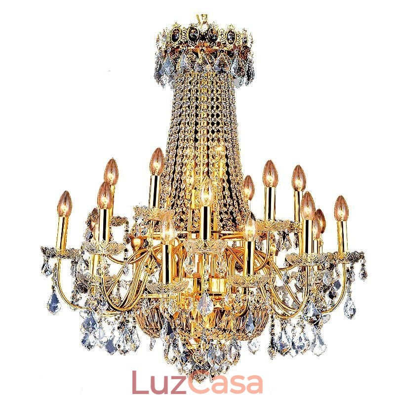 Lustre de cristal de luxo europeu Duplex luz pendente de escada