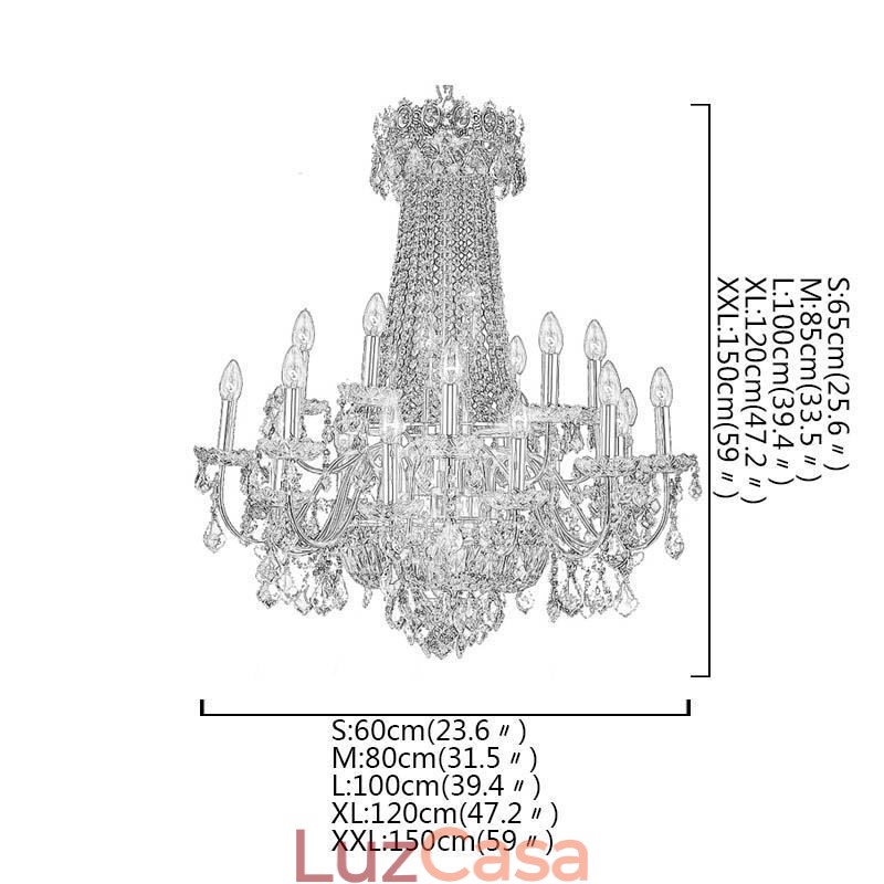 Lustre de cristal de luxo europeu Duplex luz pendente de escada