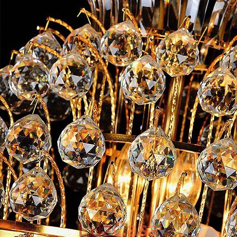 Lustre Império de Cristal Retro Luxo Pingente Longo