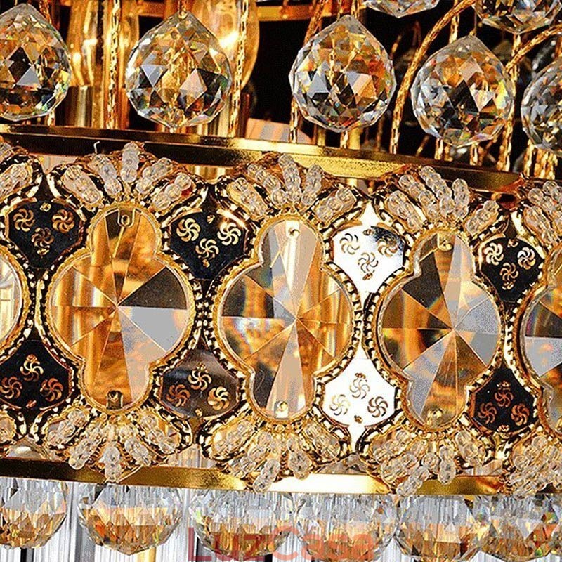 Lustre Império de Cristal Retro Luxo Pingente Longo