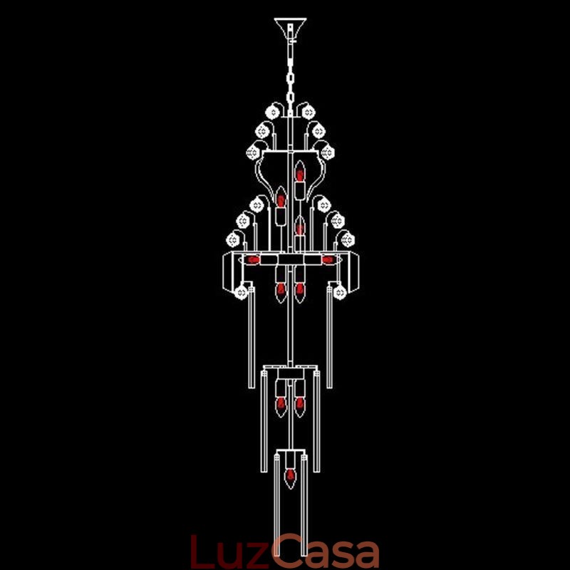 Lustre Império de Cristal Retro Luxo Pingente Longo