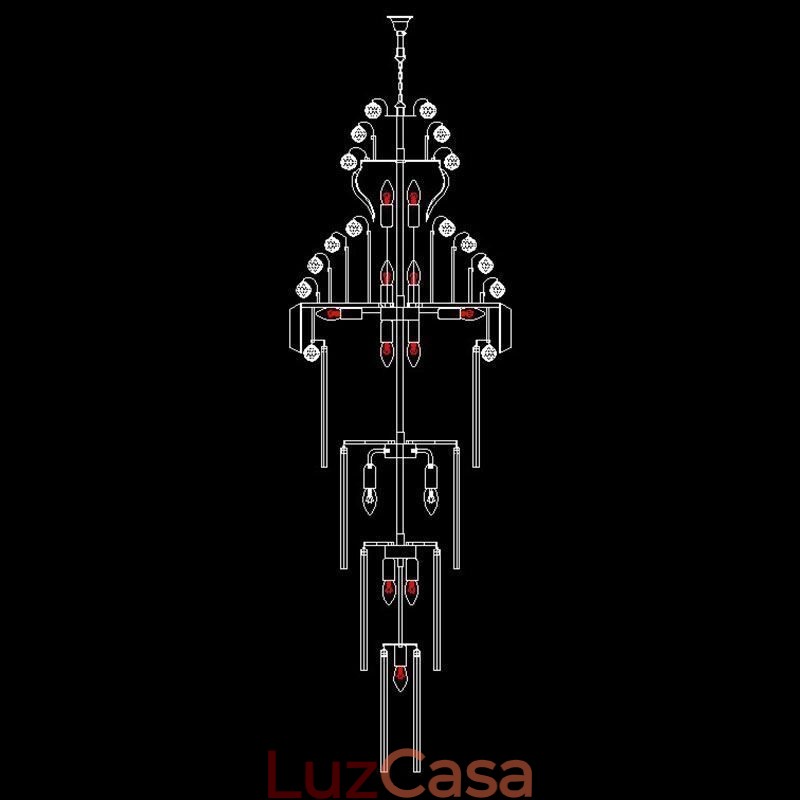 Lustre Império de Cristal Retro Luxo Pingente Longo
