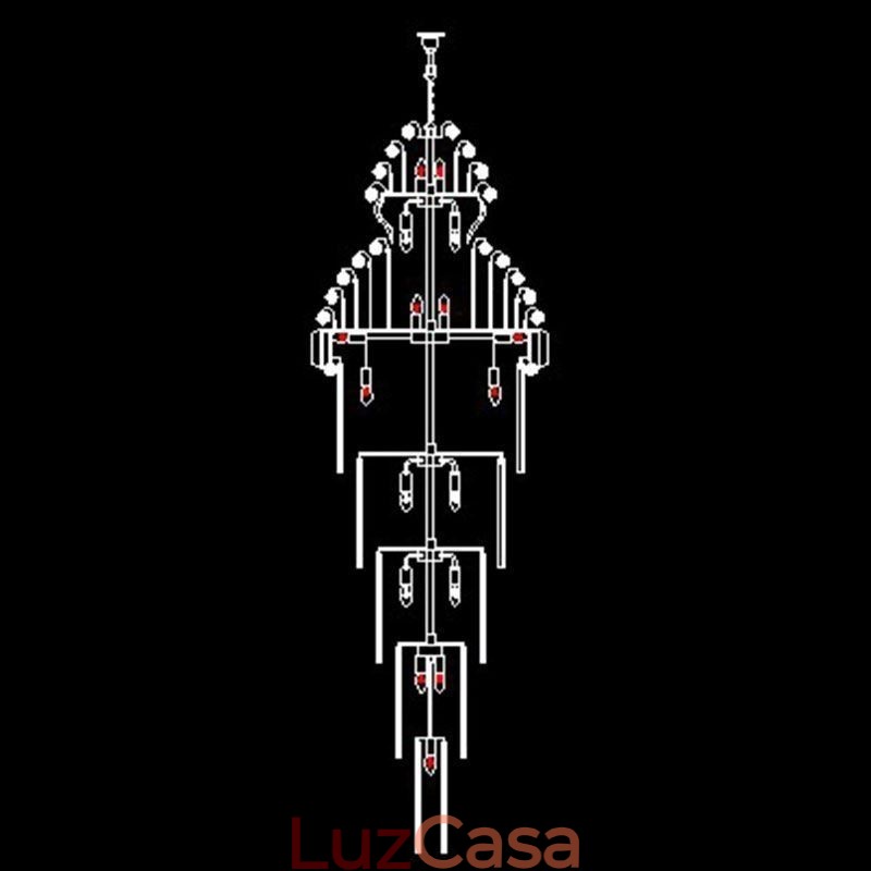 Lustre Império de Cristal Retro Luxo Pingente Longo