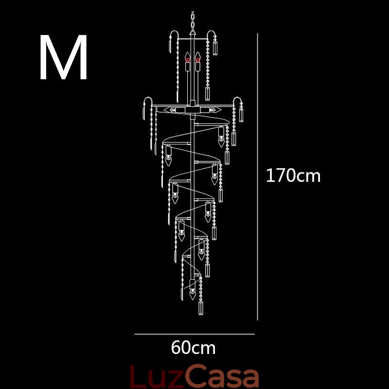 Lustre de cristal europeu grande formato redondo pingente longo
