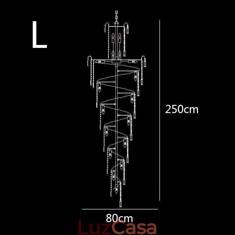 Lustre de cristal europeu grande formato redondo pingente longo