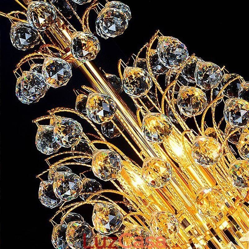 Elegante lustre de cristal império europeu luxo longo pingente