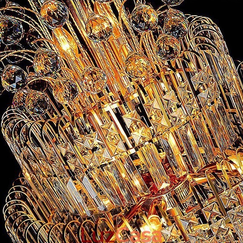 Elegante lustre de cristal império europeu luxo longo pingente