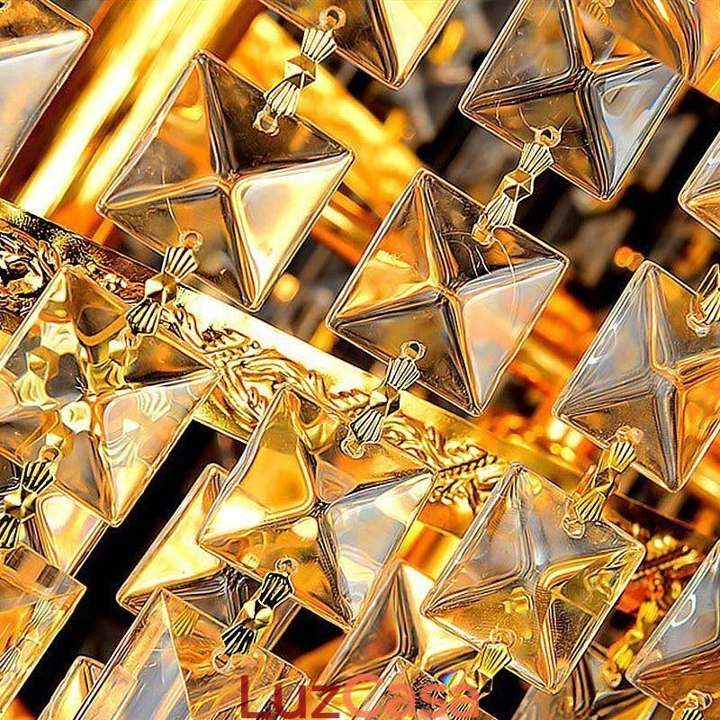 Elegante lustre de cristal império europeu luxo longo pingente