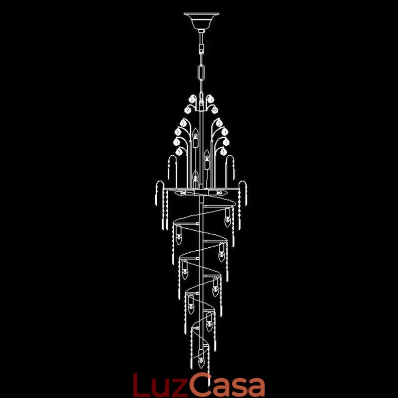 Elegante lustre de cristal império europeu luxo longo pingente