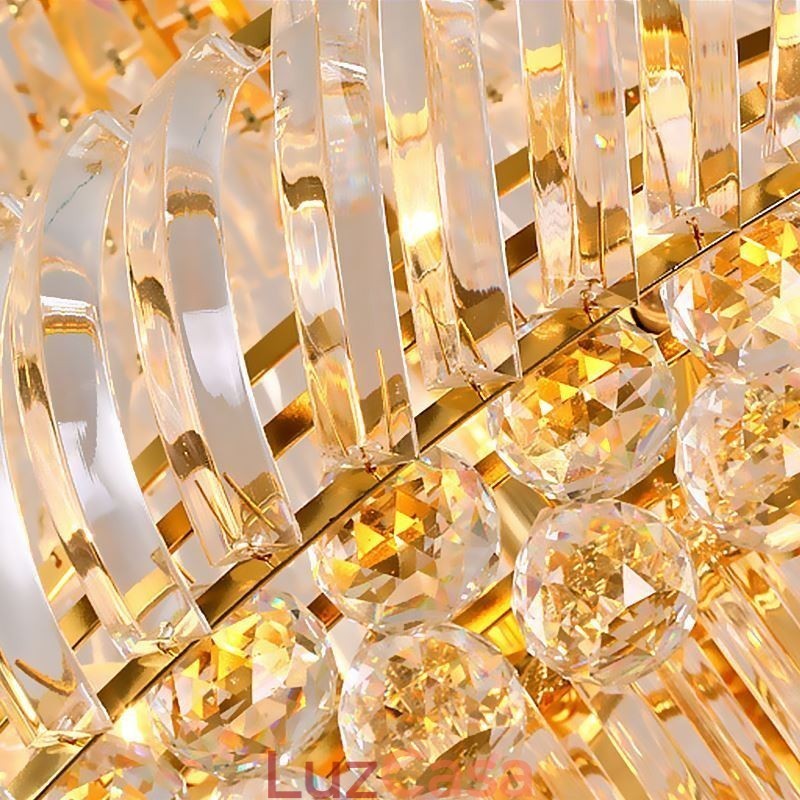 Lustre de cristal de luxo moderno europeu gracioso longo pingente duplex escada
