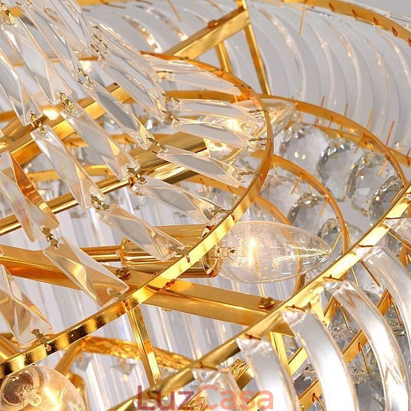 Lustre de cristal de luxo moderno europeu gracioso longo pingente duplex escada