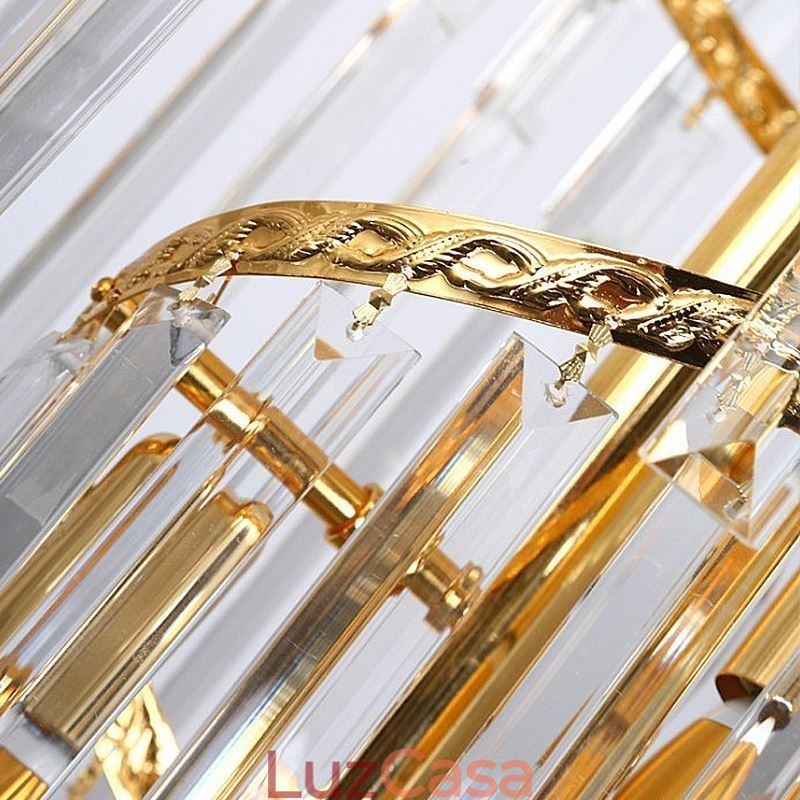 Lustre de cristal de luxo moderno europeu gracioso longo pingente duplex escada