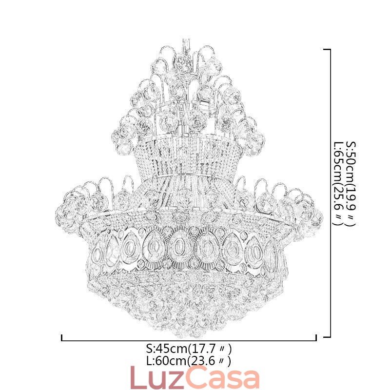 Lustre moderno de ouro império, luminária pendente de cristal simples