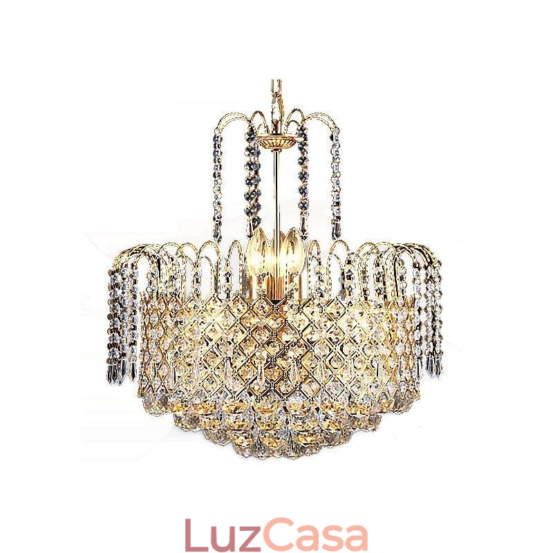 Lustre de cristal de luxo moderno e elegante luz pendente