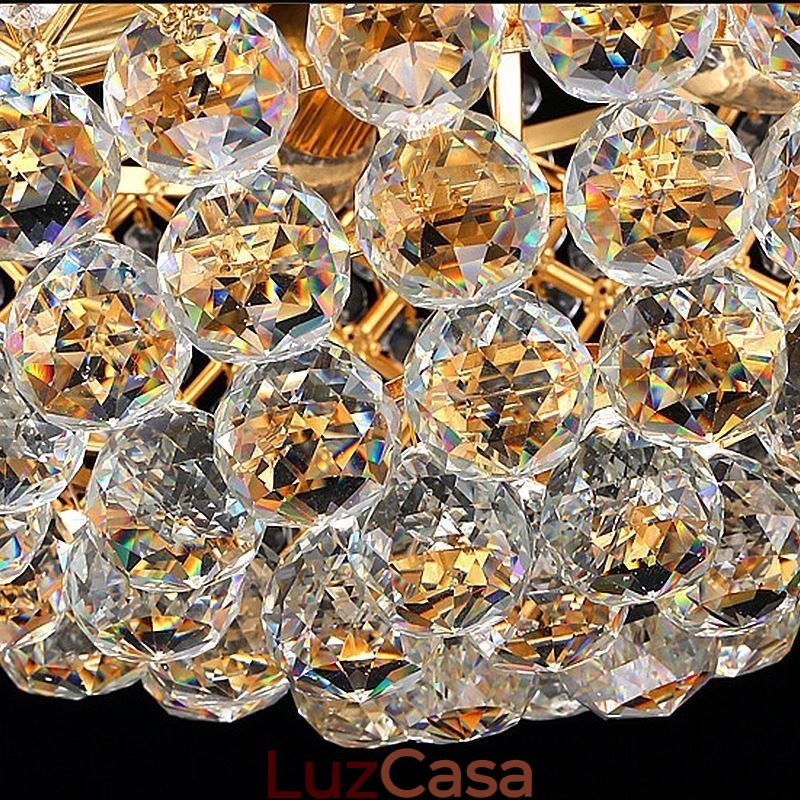 Lustre de cristal de luxo moderno e elegante luz pendente