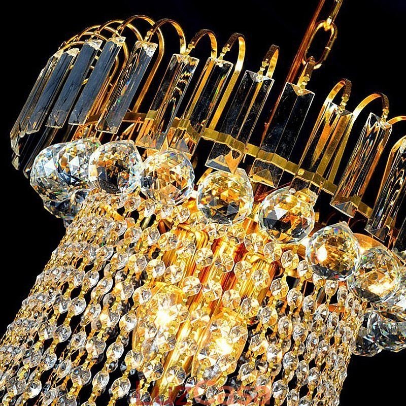 Elegante lustre de cristal europeu pendente luz longa lustre suspenso duplex escada