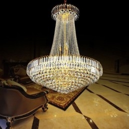 Elegante lustre de cristal europeu pendente luz longa lustre suspenso duplex escada