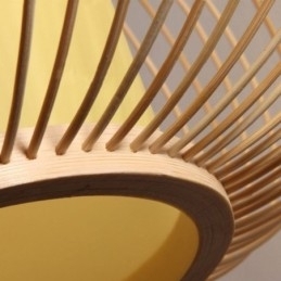Luminária de teto redonda de bambu criativa semi embutida exclusiva para iluminação de varanda