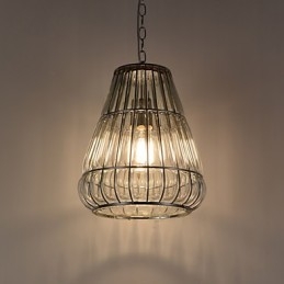Lustre moderno contemporâneo de vidro cromado