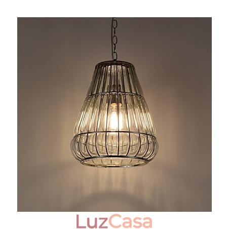 Lustre moderno contemporâneo de vidro cromado