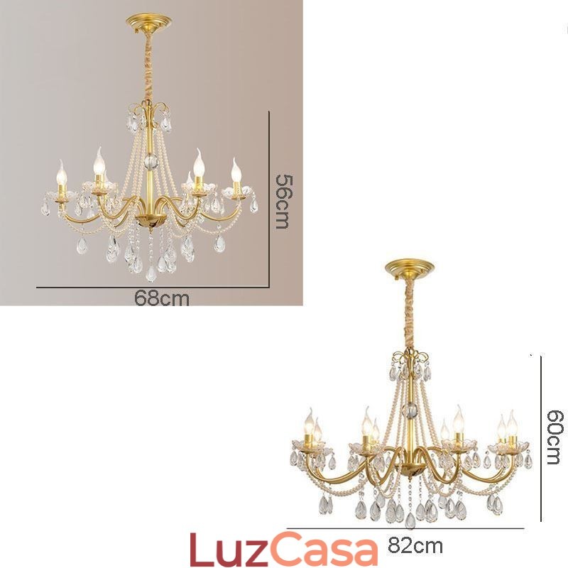 Luminária pendente de cristal americana estilo country, luminária de teto criativa com arte em ferro