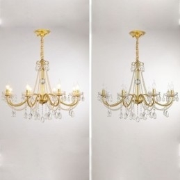 Luminária pendente de cristal americana estilo country, luminária de teto criativa com arte em ferro