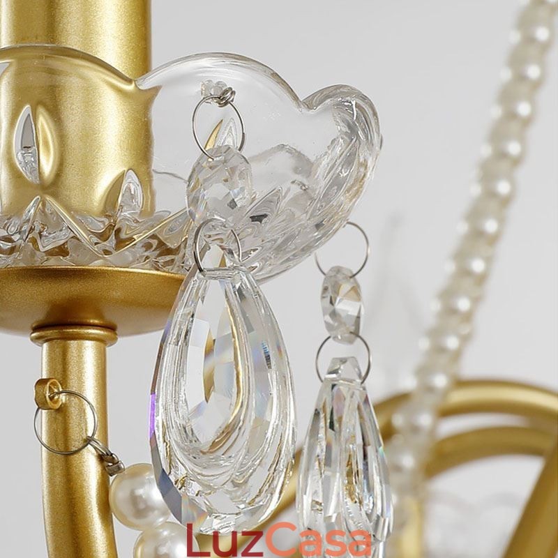 Luminária pendente de cristal americana estilo country, luminária de teto criativa com arte em ferro