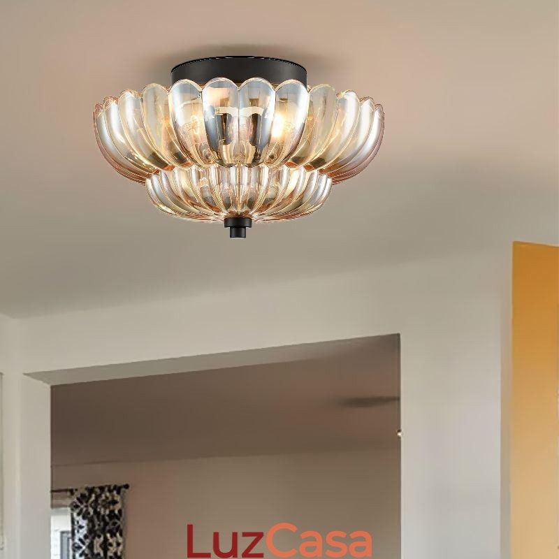 Luminária de teto moderna e simples com base de lótus embutida