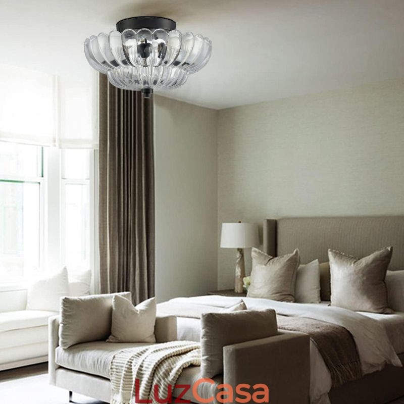 Luminária de teto moderna e simples com base de lótus embutida